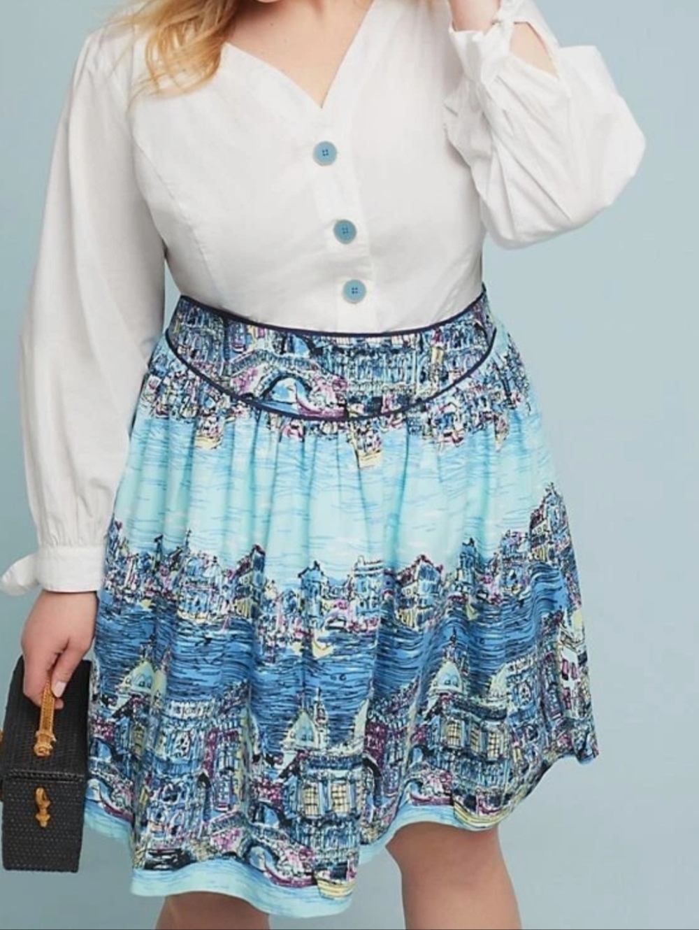 Anthropologie NWT 36 of 52 Conversations Colloquial A-line Skirt Dear Gondolier